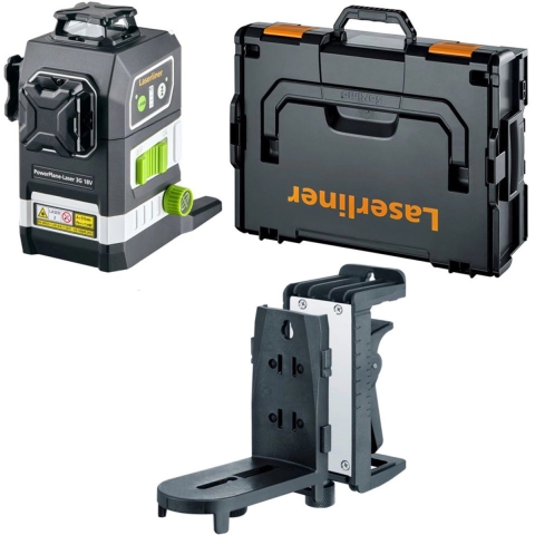 Laserliner PowerPlane-Laser 3G Multi-18V Kruislijnlaser In L-Boxx - 3 Lijnen - Groen - 60m - IP54