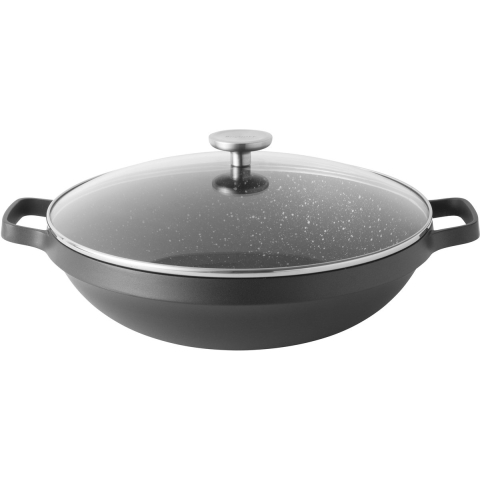 Wokpan 32 cm incl. deksel Aluminium - Zwart - BergHOFF | Gem
