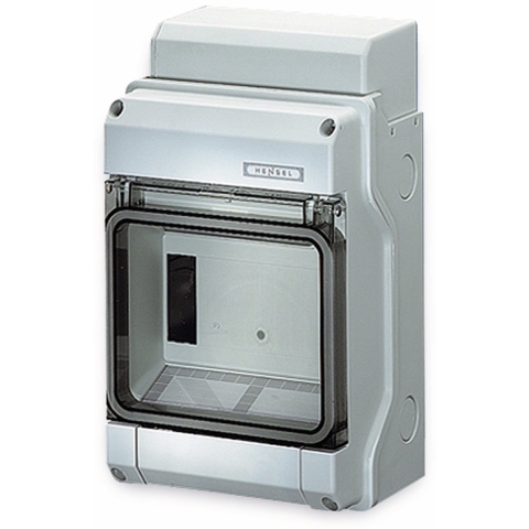 Hensel 6100057 KV 9106 Kleine verdeelkast Opbouw (op muur) Aantal groepen: 6 Aantal rijen: 1 Inhoud: 1 stuk(s)