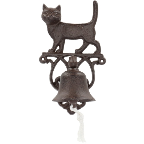 Esschert design Deurbel poes - gietijzer - L35 cm - vintage - klassieke deurbel -