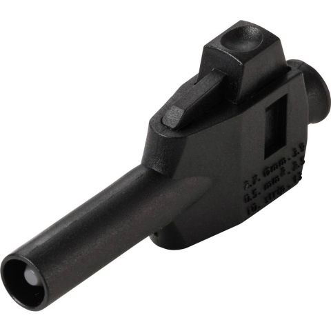 VOLTCRAFT MP-4 Laboratoriumstekker met klemaansluiting Stekker, recht Stift-Ø: 4 mm Zwart 50 stuk(s) Box