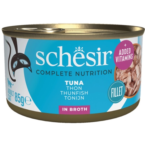 Schesir tonijn (natural style) natvoer kat (blikjes 85 g) 4 trays (48 x 85 g)