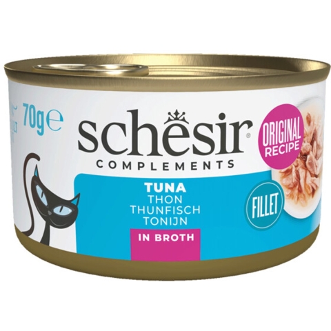 12x Schesir Kattenvoer Tonijn in Boullion 70 gr