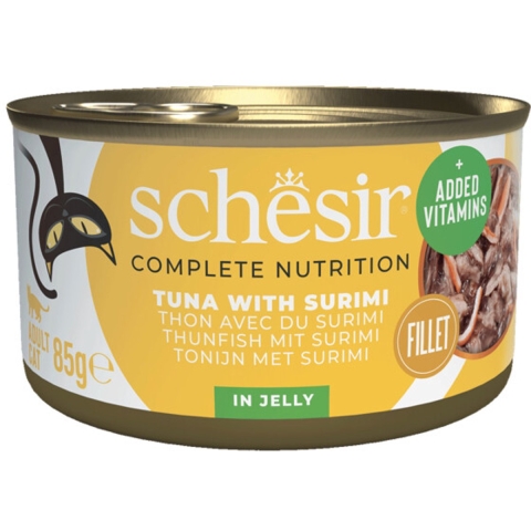 12x Schesir Kattenvoer Tonijn en Surimi in Gelei 85 gr