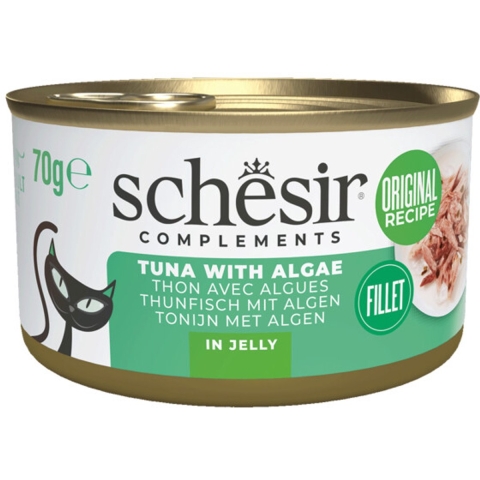 12x Schesir Complementary Kattenvoer Tonijn&Algae in Gelei 70 gr