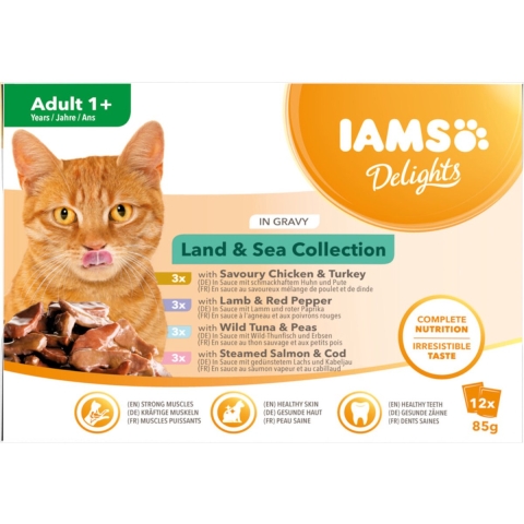 2x IAMS Delights Land - Sea 12 x 85 gr