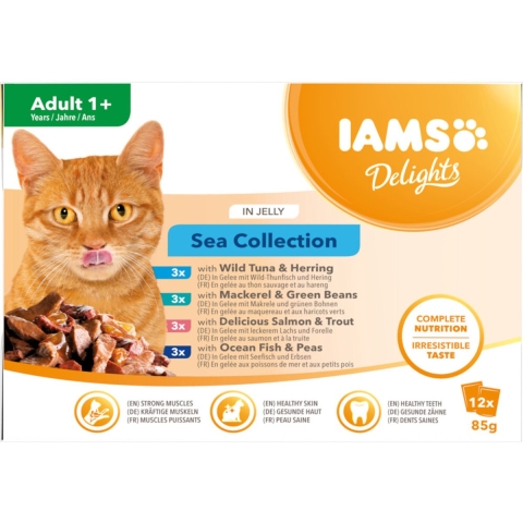 2x IAMS Delights Sea Collection in Saus 12 x 85 gr