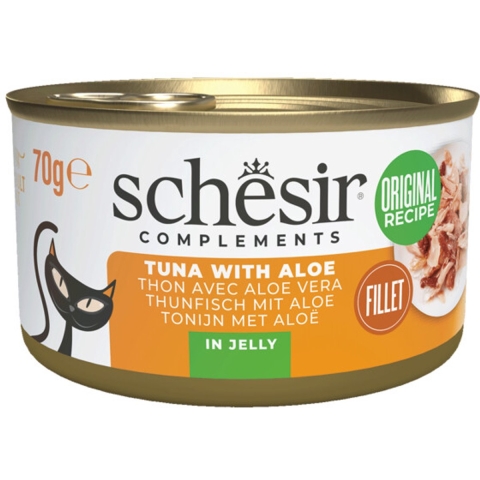12x Schesir Complementary Kattenvoer Tonijn&Aloe in Gelei 70 gr