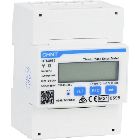 Chint G DTSU666-CT RS485MID Elektriciteitsmeter (3-fase) - 3230/400V - 1,5(6)A -Digitaal MID-goedgekeurd
