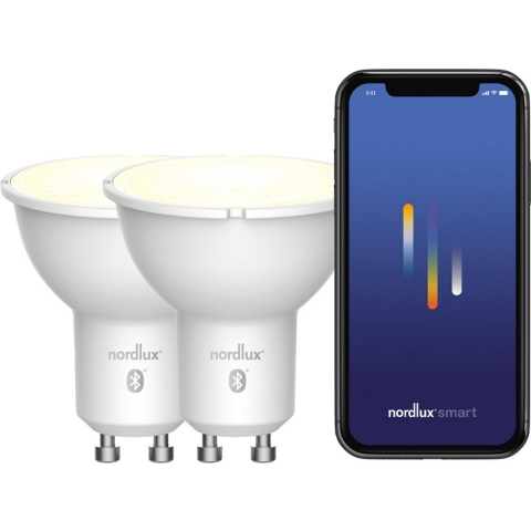 Nordlux Smart LED spot - set van 2 - slimme verlichting - Ø 5 x 5,5 cm - GU10 - 4,5W - dimfunctie en instelbare lichtkleur via app - wit