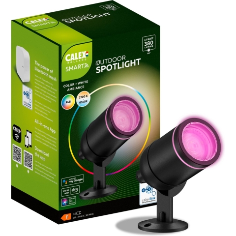 Calex Smart Garden Spot - dimfunctie en instelbare lichtkleur via app - Ø 6 x 25 cm - 4W LED incl. - IP65
