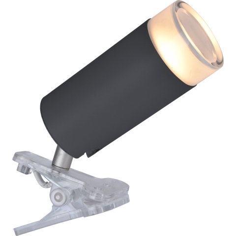 Lutec Klipa - klemlamp - slimme verlichting - Lutec Connect - 16,3 x 13,3 x 6,3 cm - 4,7W LED incl. - dimfunctie en instelbare lichtkleur via app - RGB+W - zwart