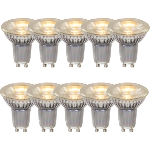 Lucide LED-spot (set van 10) - Ø 5 x 5,3 cm - GU10 - 5W niet dimbaar - 2700K - transparant