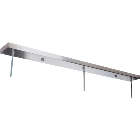 ETH - plafondplaat 3 lichtpunten - 90 x 9 x 2,5 cm - satijn staal