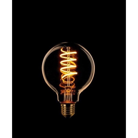 ETH Globe Spiral LED Filament - Ø 8 cm - E27 - 3 stappen dimbaar - 7W - 1800K  - goud