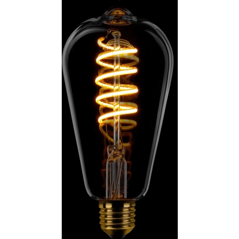 ETH Edison Spiral LED Filament ST64 - E27 - 8W dimbaar - 1800K – gerookt