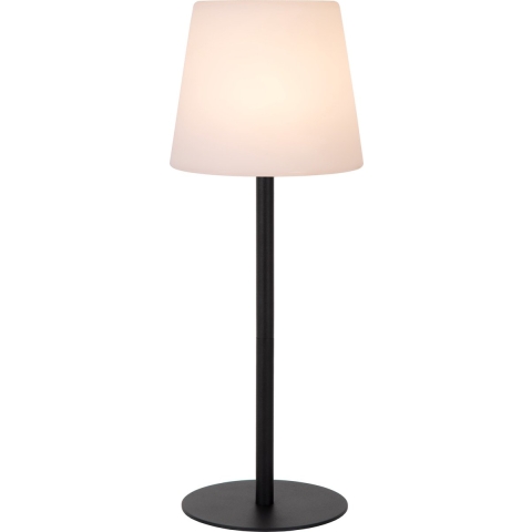 Lucide Tyon - oplaadbare tafellamp - Ø 15 x 41 cm - 2W dimbare LED incl. - IP65 - zwart