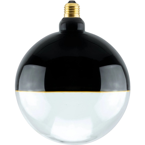 Segula LED lamp - 2Tone Globe - Ø 18,8 x 24,5 cm - E27 - 6W dimbaar - 1900K - zwart en transparant