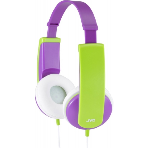 JVC HA-KD5-V-E On Ear koptelefoon Kinderen Kabel Lila, Groen Volumebegrenzing, Lichtgewicht