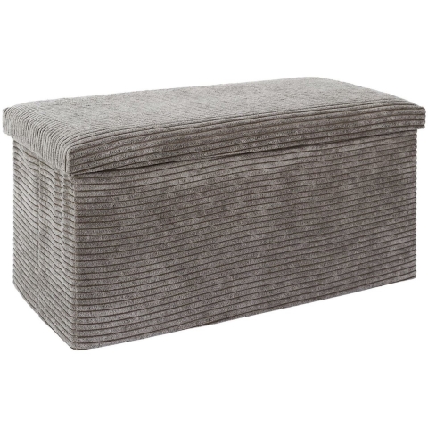 Hocker/poef - opvouwbaar - taupe - Cocoonen - MDF/polyester - 76 x 38 cm -