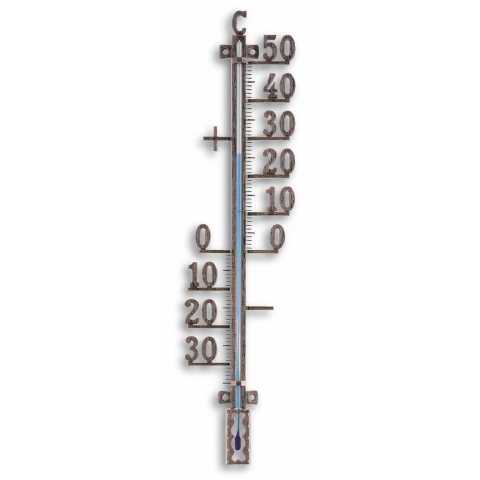 TFA Buiten Thermometer - analoog - metaal - koper - 41 x 10 cm -