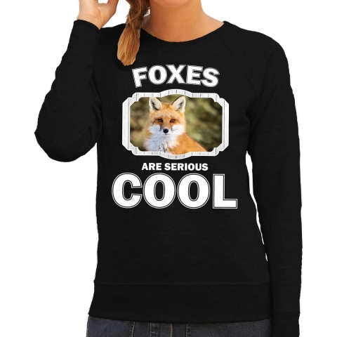 Dieren vos sweater dames - foxes are cool trui M -