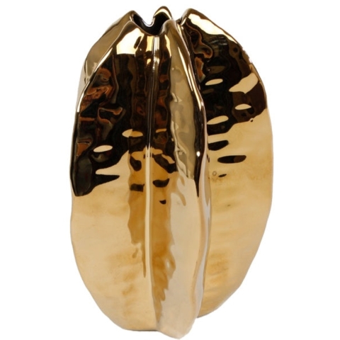 Vaas Goud Carambola Aardewerk 12,5x12,5x18,5cm