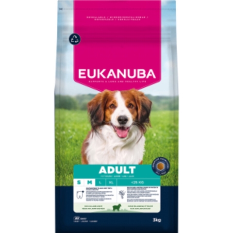 3x Eukanuba Life Care Dog Adult Small/Medium Hondenvoer Lamb&Rice 3 kg