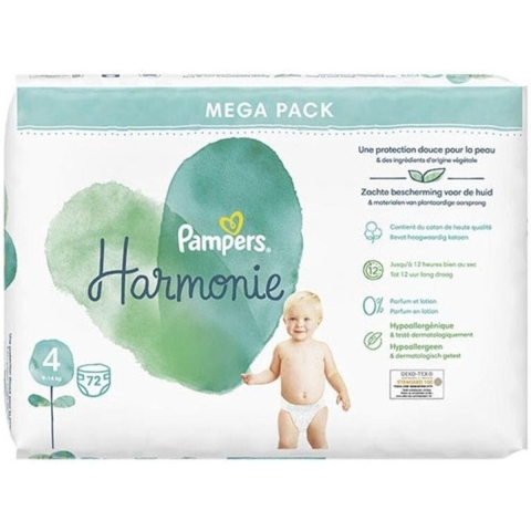 Pampers Harmonie Luiers Maat 4 (9-14kg) 72 stuks