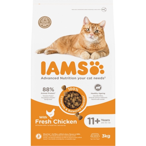 IAMS Cat senior 11+ Kattenvoer Chicken 3 kg