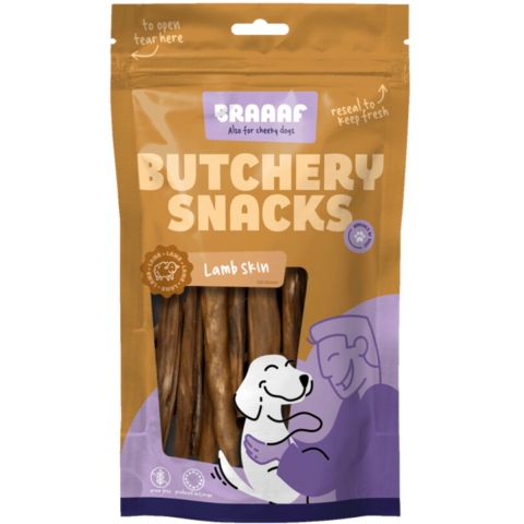 10x Braaaf Butchery Lamb Skin Hondensnack 100 gr