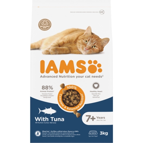 IAMS Cat Senior 7+ Kattenvoer Tuna 3 kg