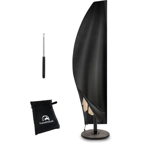 Travelhawk Parasolhoes - Zweefparasolhoes - Waterdicht Oxford 420D - TotØ 400 cm - Zwart