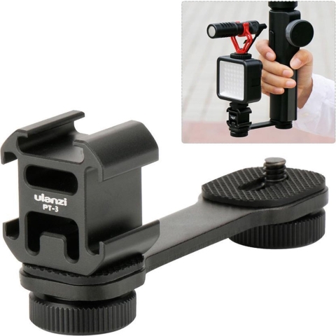 Ulanzi PT-3 Triple Cold Shoe Mount met verlengstuk
