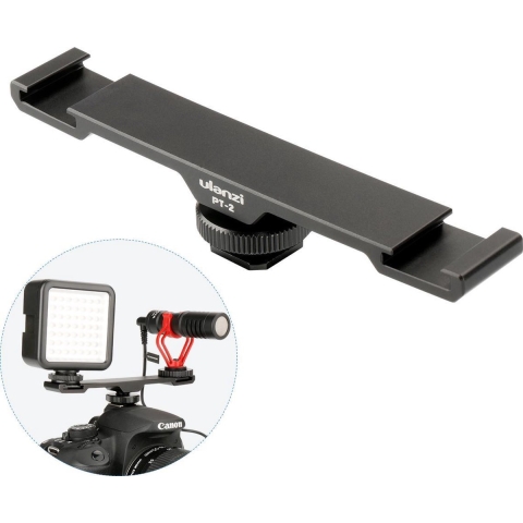 Ulanzi PT-2 Dual Cold Shoe Mount voor camera en smartphone