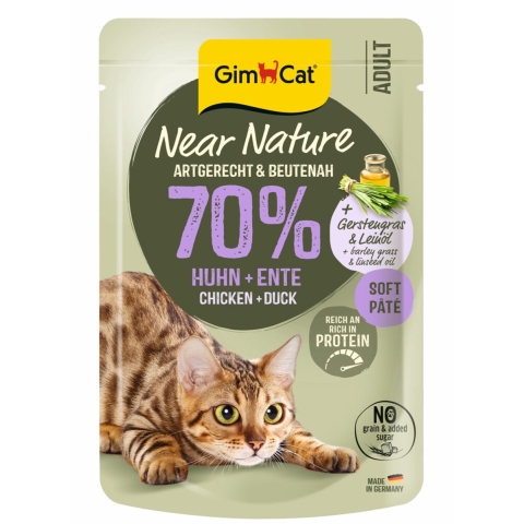 16x GimCat Kattenvoer Near Nature Kip&Eend 85 gr