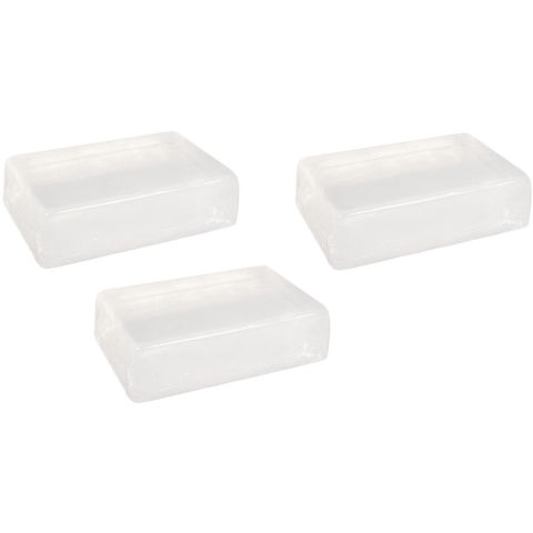 Kreativ zeep/gietzeep transparant - 3x zakjes - 600 gram - DIY - Zelf zeepjes maken - Plantaardig/ve -