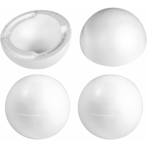 Piepschuim bol/ballsen - 6x - wit - D20 cm - halve schalen - hol - hobby/DIY materiaal -