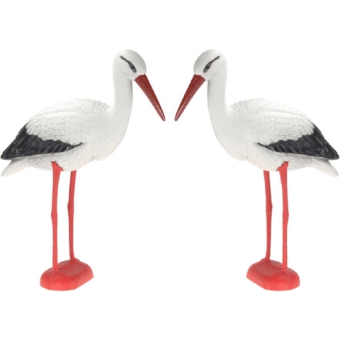 2x Decoratie ooievaars 66 x 25 x 78 cm geboorte decoratie -