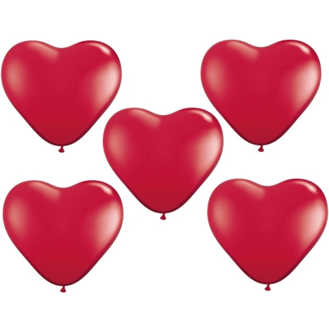 100x Hartjes ballonnen rood 15 cm -