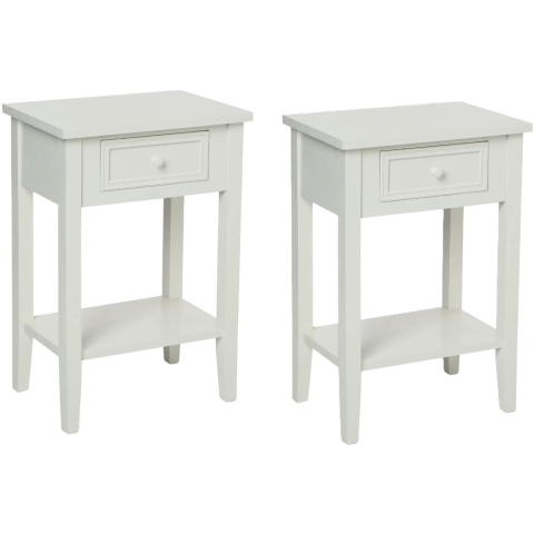 Nachtkastje Charm - 2x - Moderne stijl - MDF hout - met lade - 45 x 30 x 67 cm -