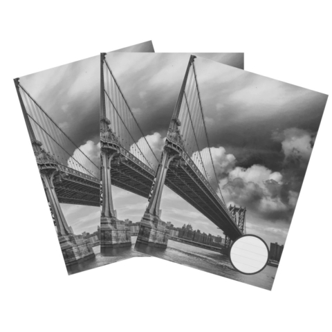 Schoolschrift A4 - 4x - harde kaft - brug - lijntjes schrift - 192 bladzijden - gelinieerd -