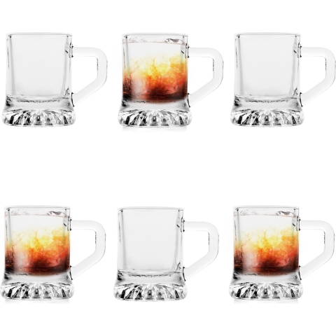 Glasmark Shotglaasjes/borrelglazen Mini Bierglas - transparant glas - 24x stuks - 25 ml -