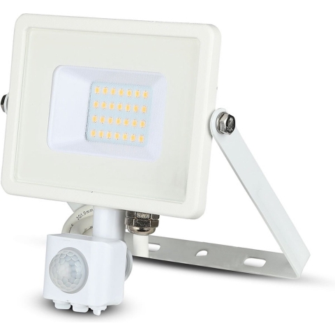 V-TAC VT-20-S-W Draaibare LED Schijnwerpers met PIR Sensor - Samsung - IP65 - Wit - 20W - 1600 Lumen - 4000K - 5 Jaar