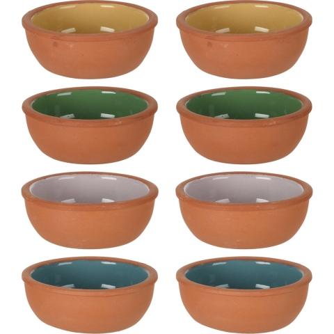Tapas schaaltjes - 16x st - 10 x 4 cm - 150 ml - terracotta - hapjes bakjes -
