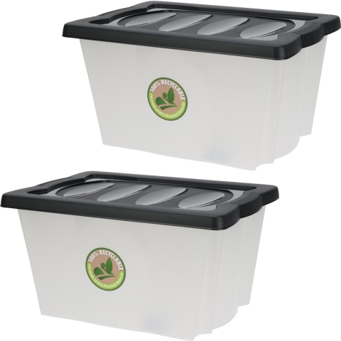 5x Stuks Opberg boxen/dozen - kunststof - 20 liter - 43 x 33 x 24 cm -
