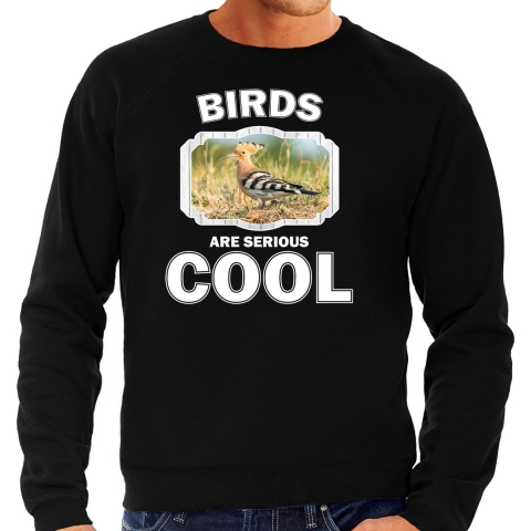 Dieren hop vogel sweater zwart heren - birds are cool trui M -