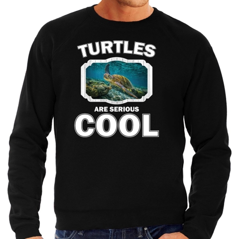 Dieren zee schildpad sweater zwart heren - turtles are cool trui 2XL -