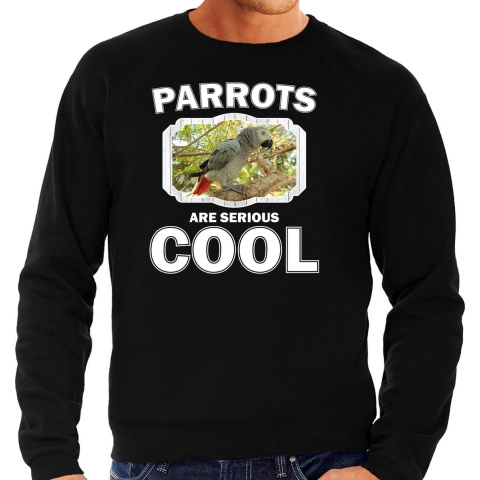 Dieren grijze roodstaart papegaai sweater zwart heren - parrots are cool trui S -