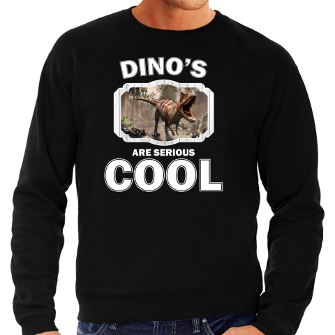 Dieren carnotaurus dinosaurus sweater zwart heren - dinosaurs are cool trui S -